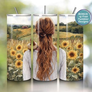 Just A Girl Who Loves Chickens Tumbler Wrap, 20oz Skinny Sublimation Tumbler Design, Farm Sunflower Chicken Lover Tumbler Wrap Design