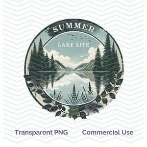 Summer Lake Life Retro Png Design, Spring Outdoors Sublimation Digital Download, Trendy Summer Lake Camping Digital Design