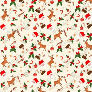 Christmas reindeer seamless pattern, cute Christmas print, Christmas pattern for printing