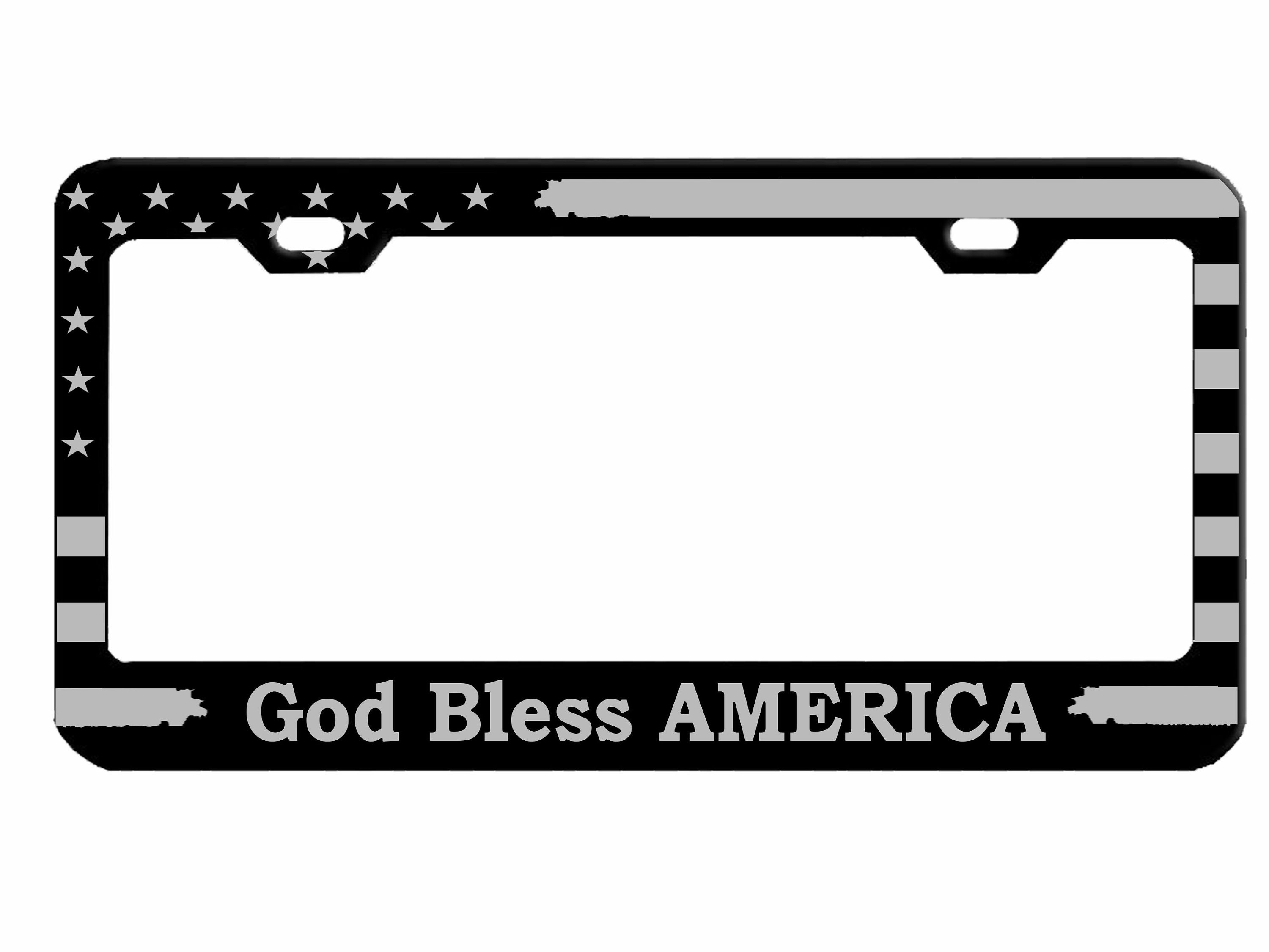 God Bless America Style Metal License Plate Frame/car Etsy