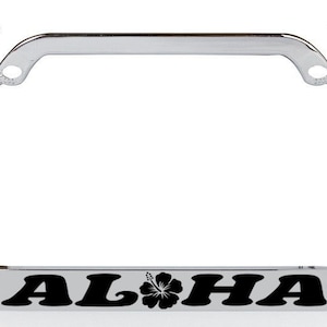 Aloha Palm Tree License Plate Frame: Heavy Duty Metal
