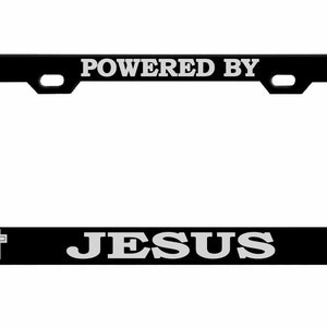 Powered By Jesus Religious Meditation License Plate Frame