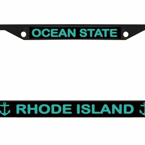 Ocean State Rhode Island Style Heavy Duty Metal License Plate Frame, Car Tag Holder Cover/Car Accessories