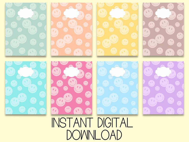 Aesthetic Binder Covers Printable Smile Face Pastel Binder Etsy Aesthetic Binder Covers Printable Smile Face Pastel Binder Etsy