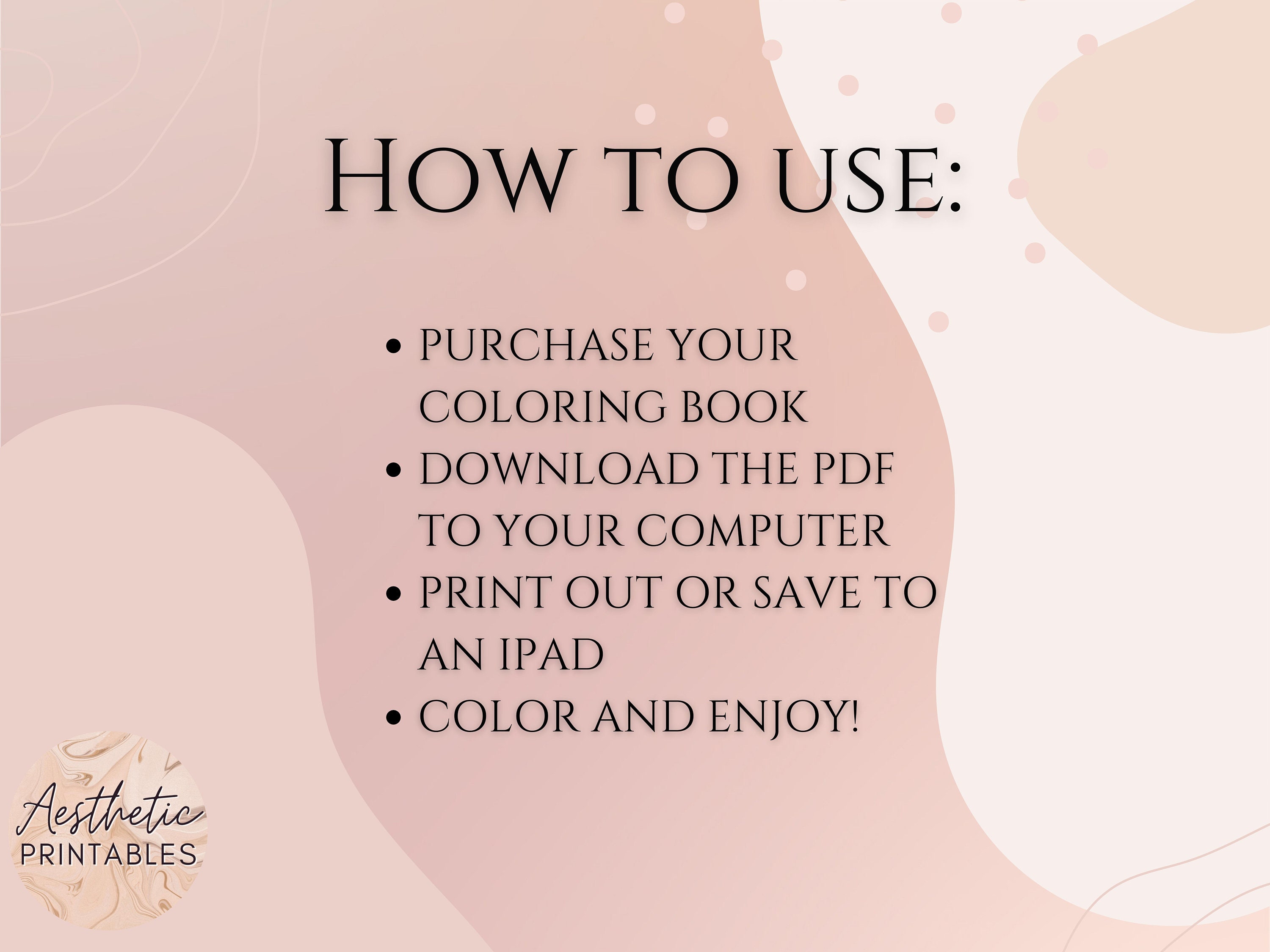 Aesthetic Coloring Book, PDF Coloring Book, Minimalist Coloring Book