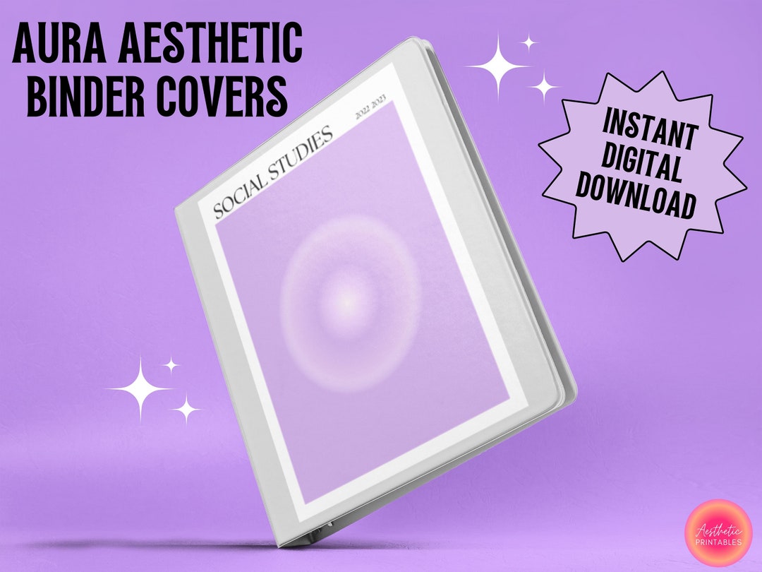 Aura Aesthetic Binder Covers, Printable Binder Covers, Aesthetic, Editable, Binder Cover Page