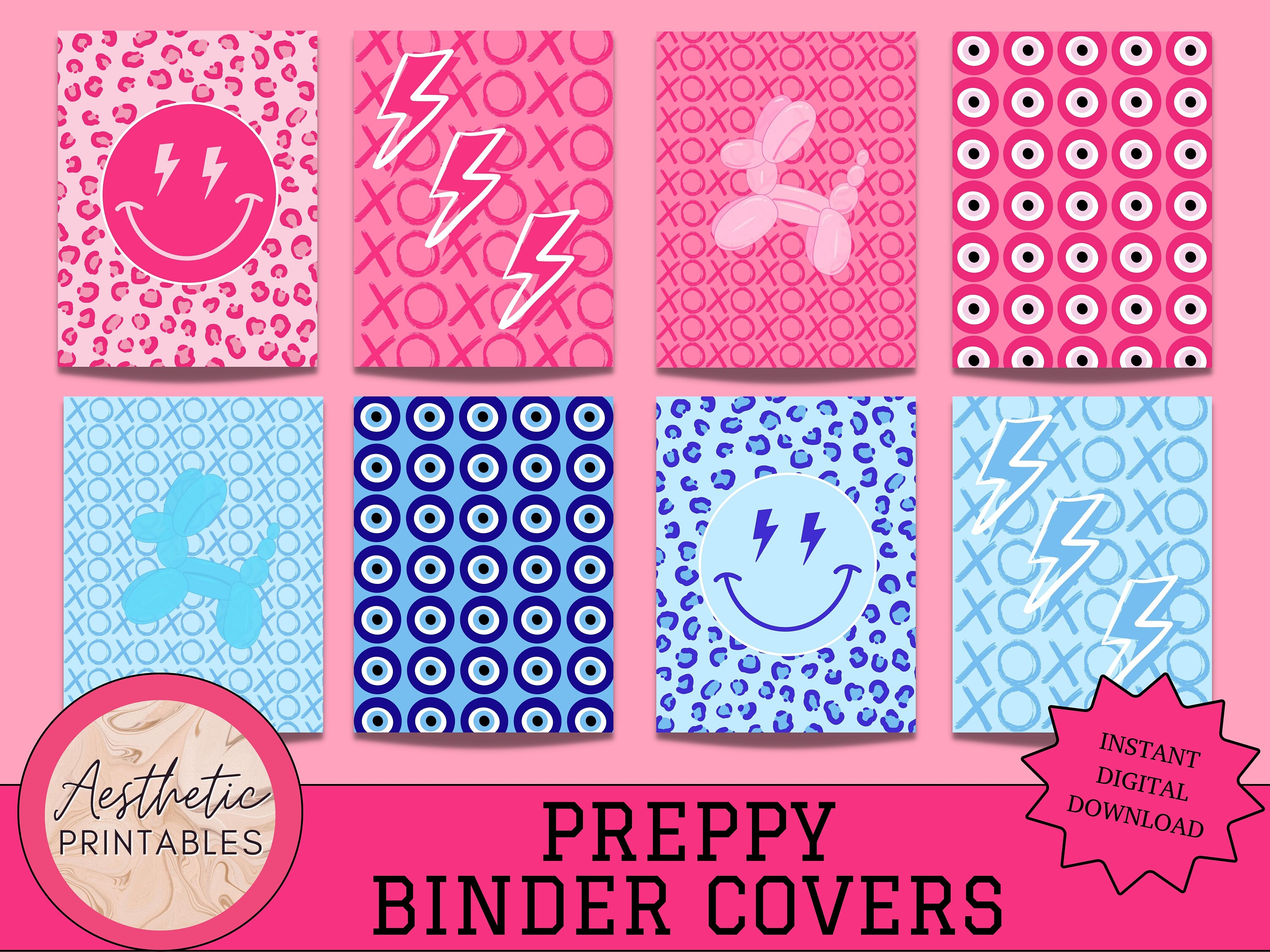 Preppy Printable Binder Covers
