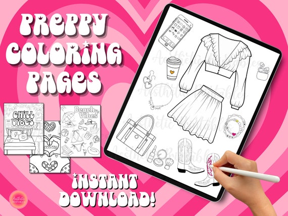 Preppy Coloring Pages Teens Coloring Pages Preppy Aesthetic -  Portugal