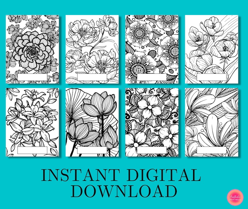 Goodnotes Cover Coloring Page Digital Notebook Covers Etsy