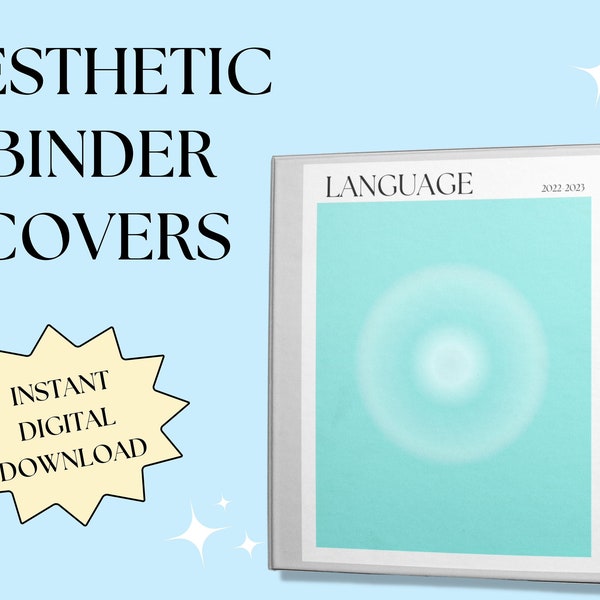 Printable Binder Covers, Aesthetic, Editable, Binder Cover Page, Binder Cover Insert For School, Binder Cover Canva Template, 3-Ring Binder