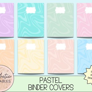 Pastel Binder Covers Printable Aesthetic Binder Covers - Etsy
