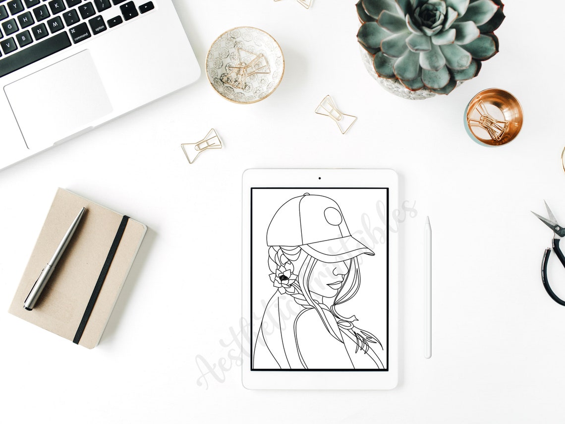 Aesthetic Coloring Book, PDF Coloring Book, Minimalist Coloring Book