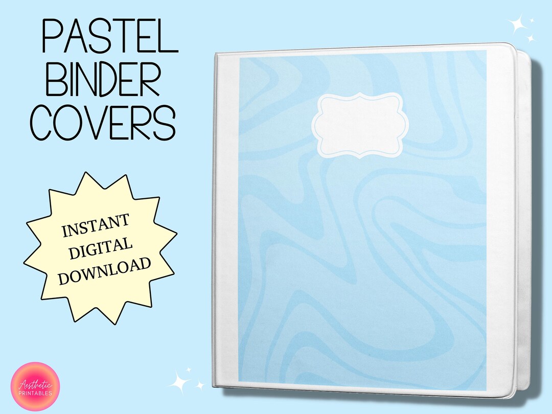 Pastel Binder Covers Printable Aesthetic Binder Covers - Etsy