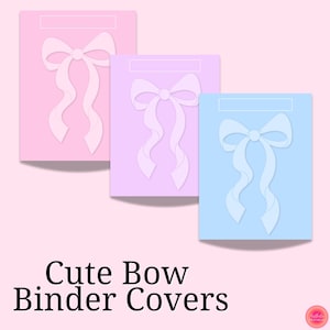 Cute Bow Binder Covers, Preppy Binder Covers, Preppy School Supplies, Digital Download, Girly Binder Cover, Coquette Binder Covers