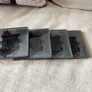 Custom Set of 4 Poker Coasters by High Roller Poker