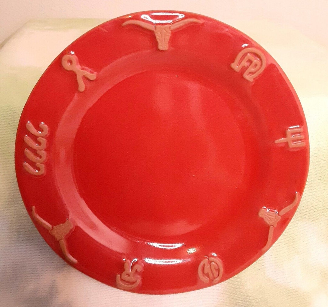 FRANKOMA Pottery King Ranch Red Platesalad Dessertrn 304 Etsy