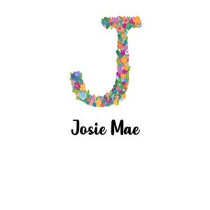 Lienzo decorativo personalizable con monograma inicial de la letra J editable