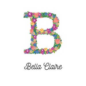 Lienzo decorativo personalizable con monograma inicial de la letra B editable