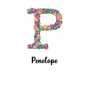 Lienzo decorativo personalizable con monograma inicial de la letra P editable