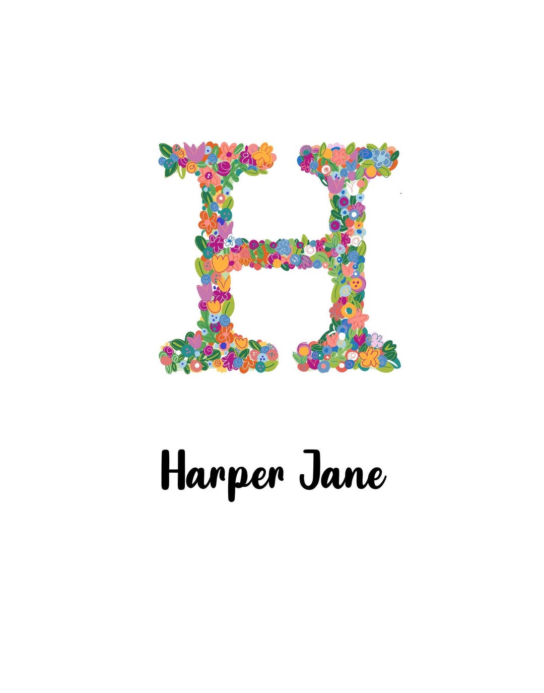 Customizable Initial Letter H Monogram Wall Art Canva Editable - Etsy