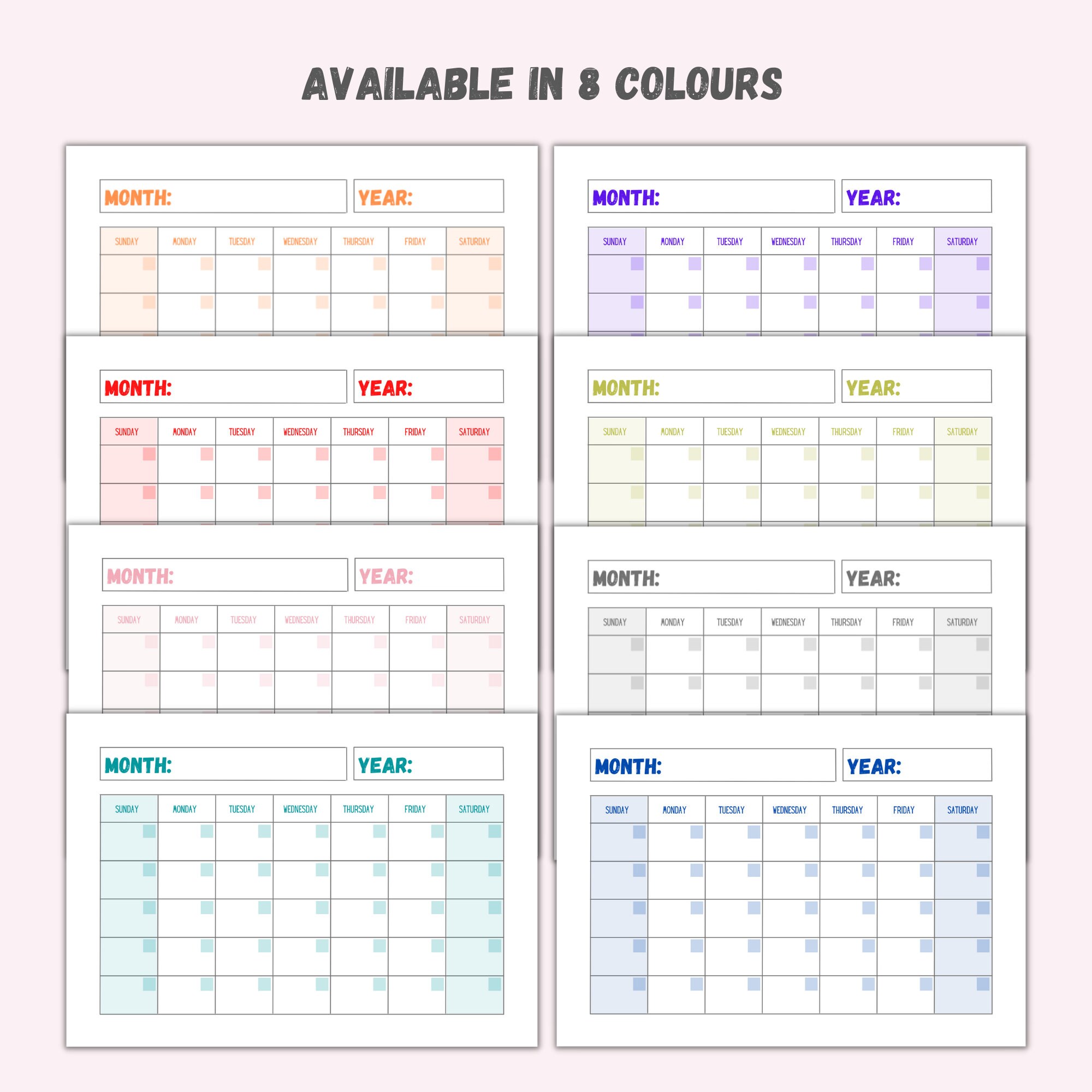 Printable Perpetual Calendar Printable Calendar Blank Calendar Template ...