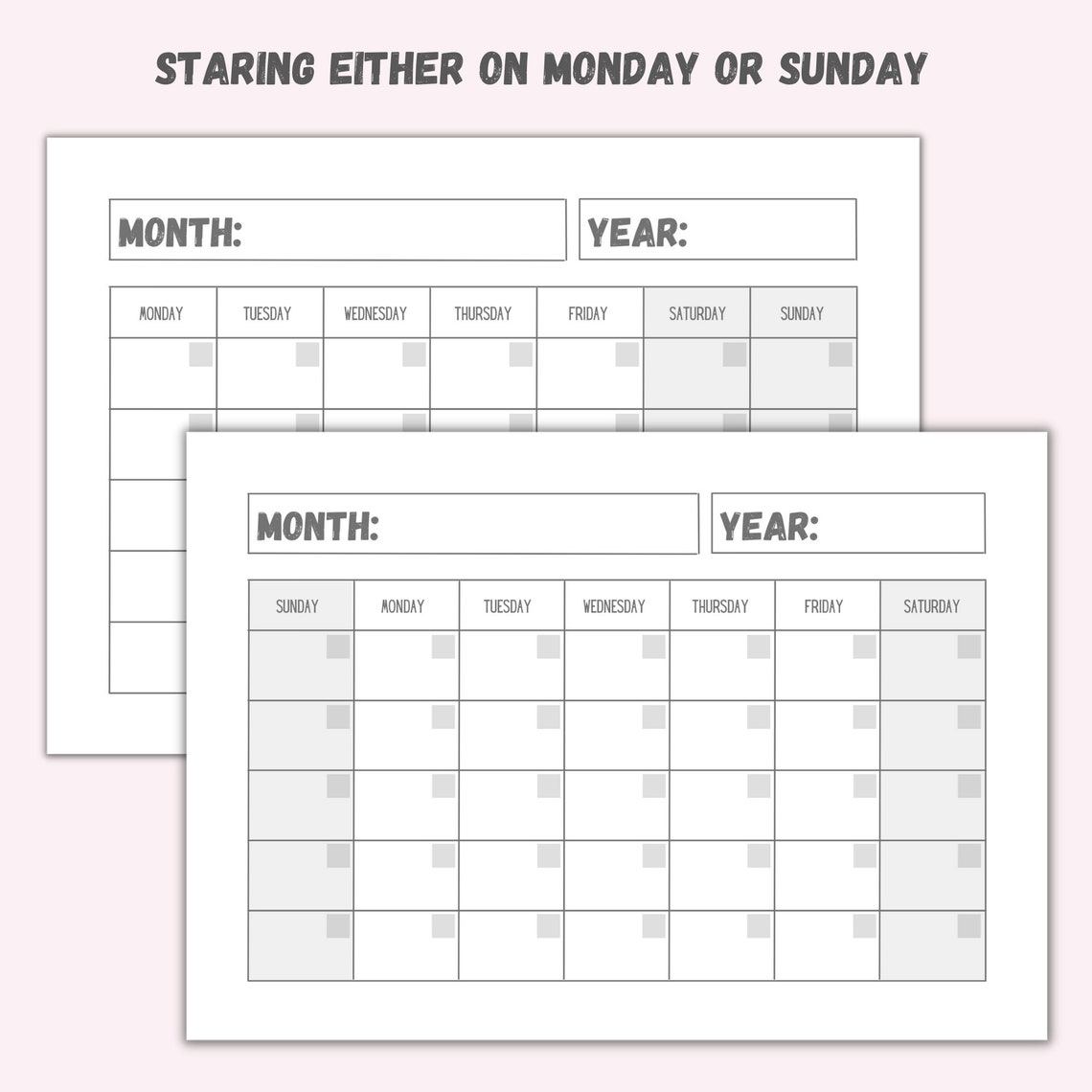 Printable Perpetual Calendar Printable Calendar Blank Calendar Template ...