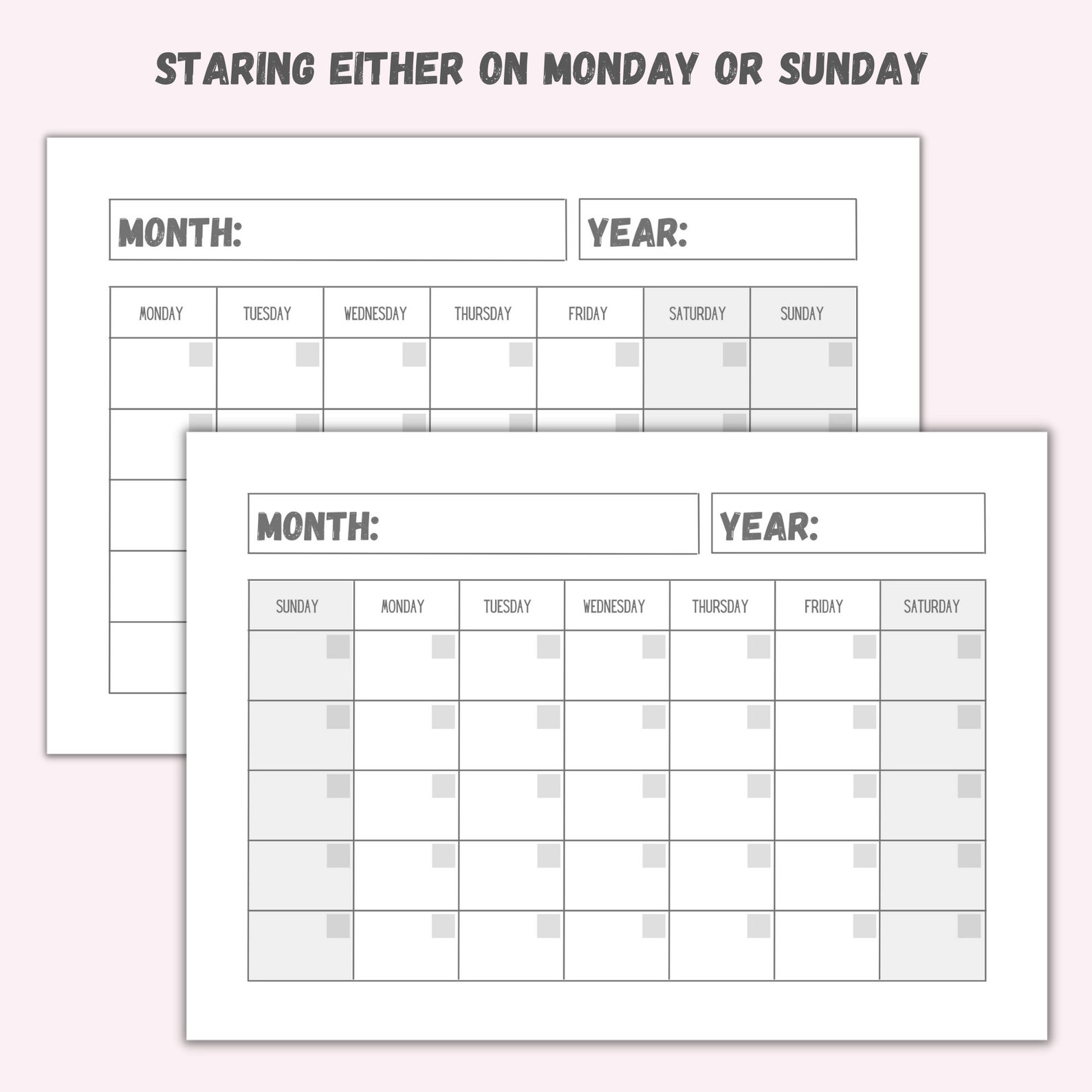 Printable Perpetual Calendar Printable Calendar Blank Calendar Template ...