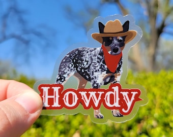 Australian cattle dog sticker | Australian heeler | western dog | dog training sticker | working dog sticker | howdy | cow dog