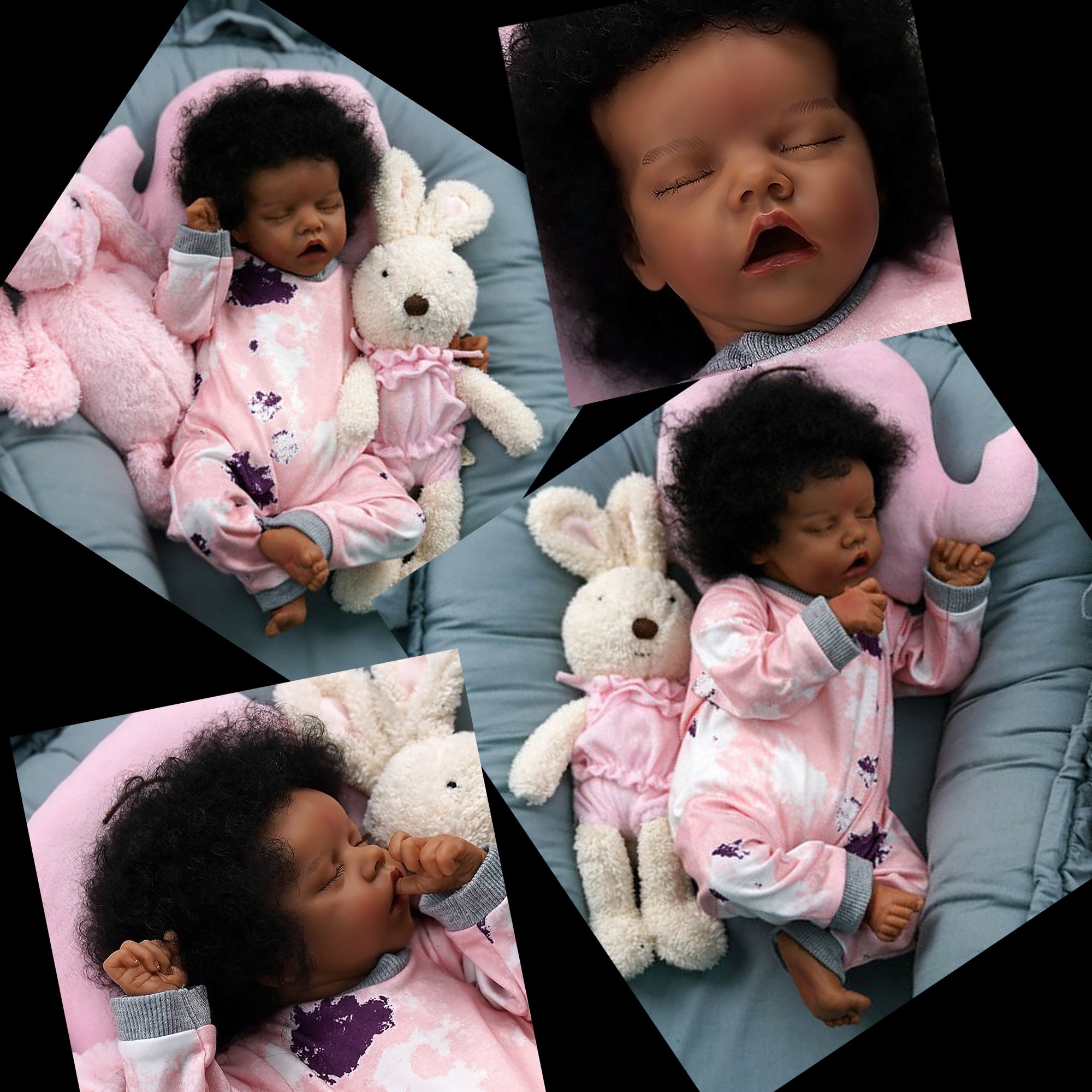 Neugeborene Baby schwarze 12 Zoll Afroamerikaner Babypuppe mit Kleidungsset 