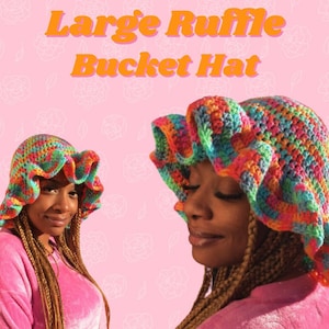 Large Ruffle Bucket Hat Pattern image 1