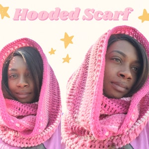 Crochet Hooded Scarf Pattern – Inspired by Enid’s Snood from Wednesday – Cozy Beginner-Friendly PDF Pattern