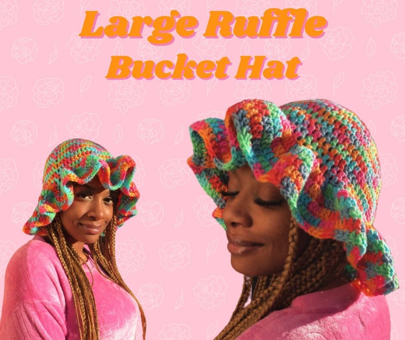 Large Ruffle Bucket Hat Pattern image 1