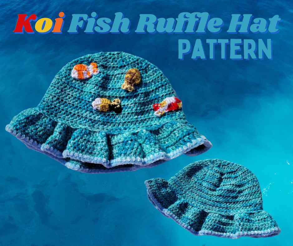 Crochet Bucket Hat Pattern: Fish Appliqué