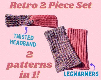 Crochet Twisted Headband And Legwarmers Set Pattern (TWO PATTERNS)
