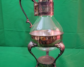 Jarra de café italiana vintage bañada en plata