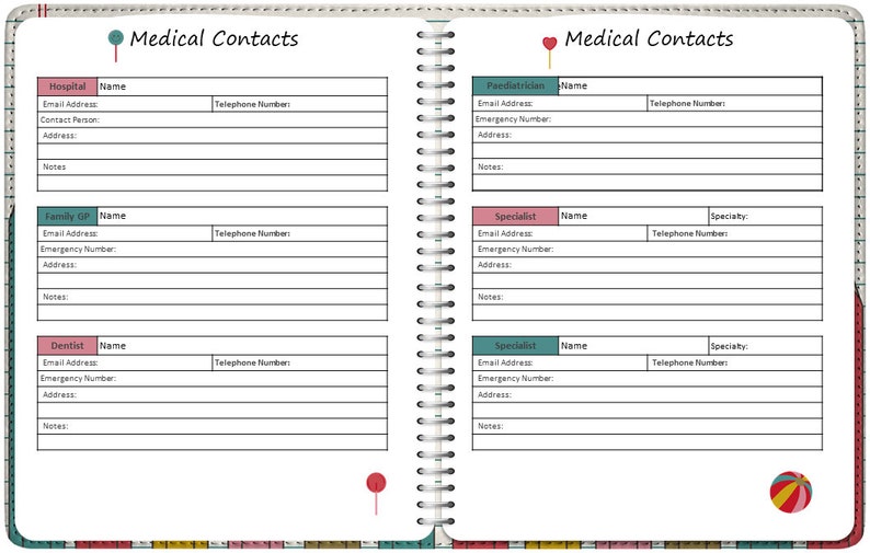 Children's Health Journal and Medical Record Logs Etsy