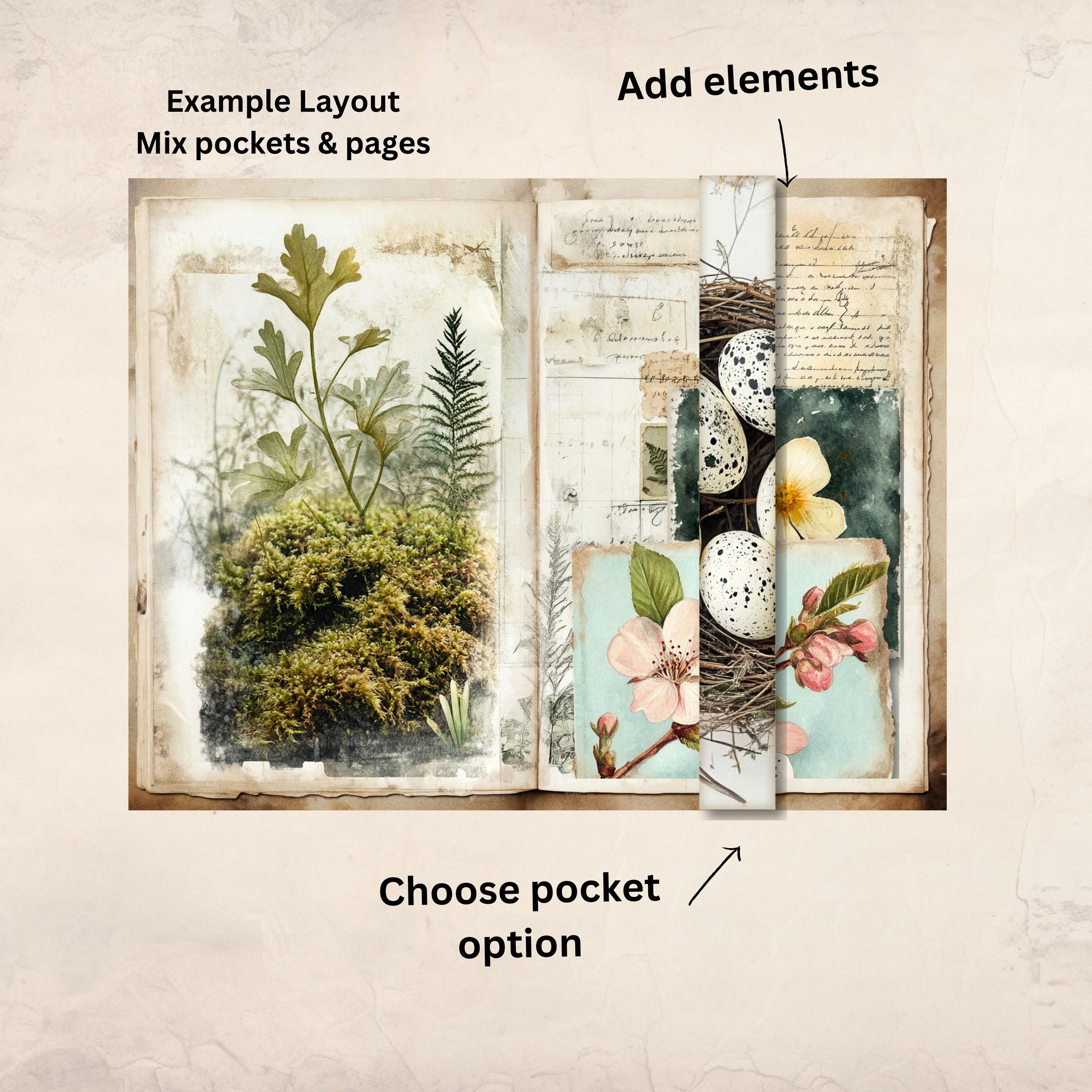 Spring Nature Value Bundle | Botanical Junk Journal Kit | Pages Pockets ...
