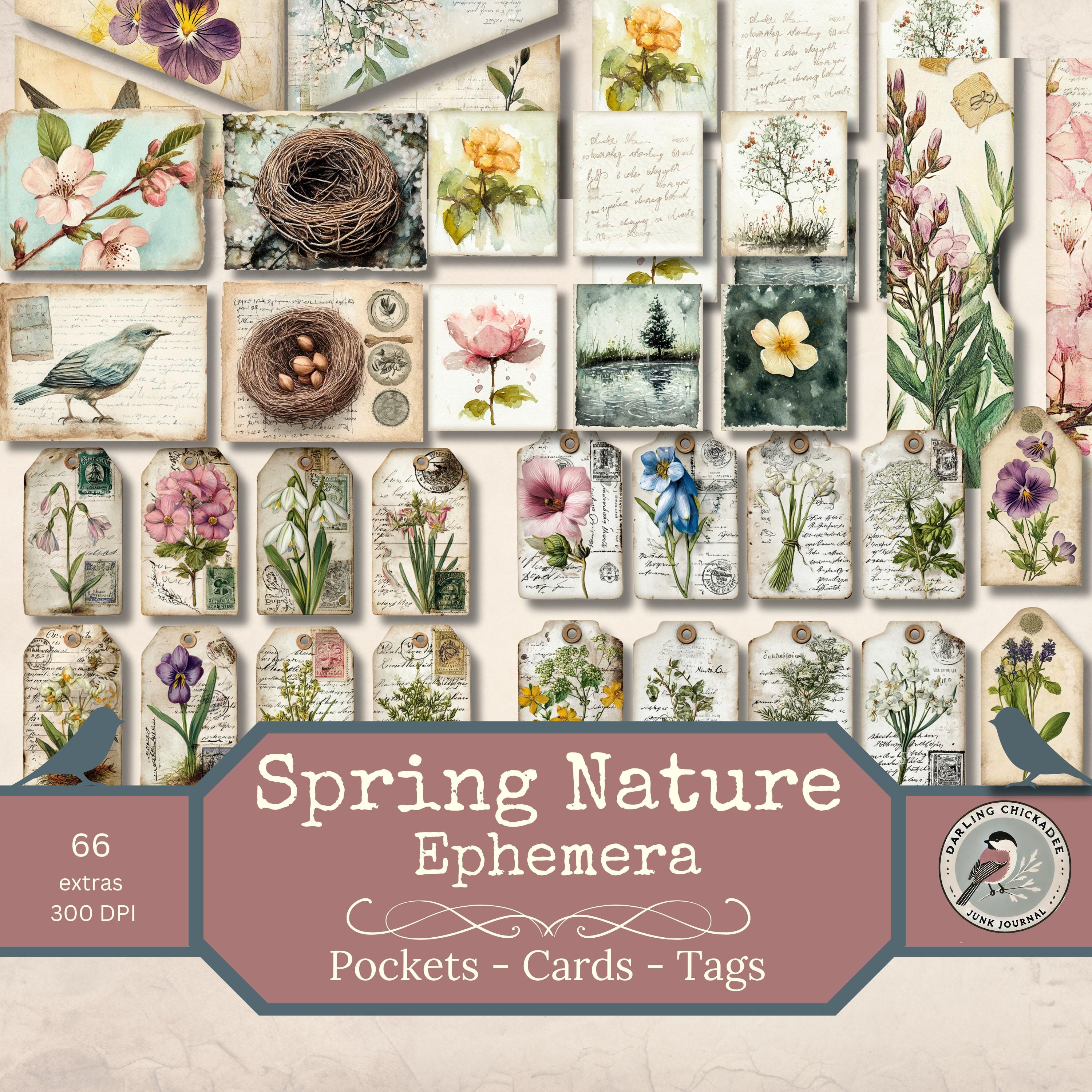 Spring Nature Value Bundle | Botanical Junk Journal Kit | Pages Pockets ...
