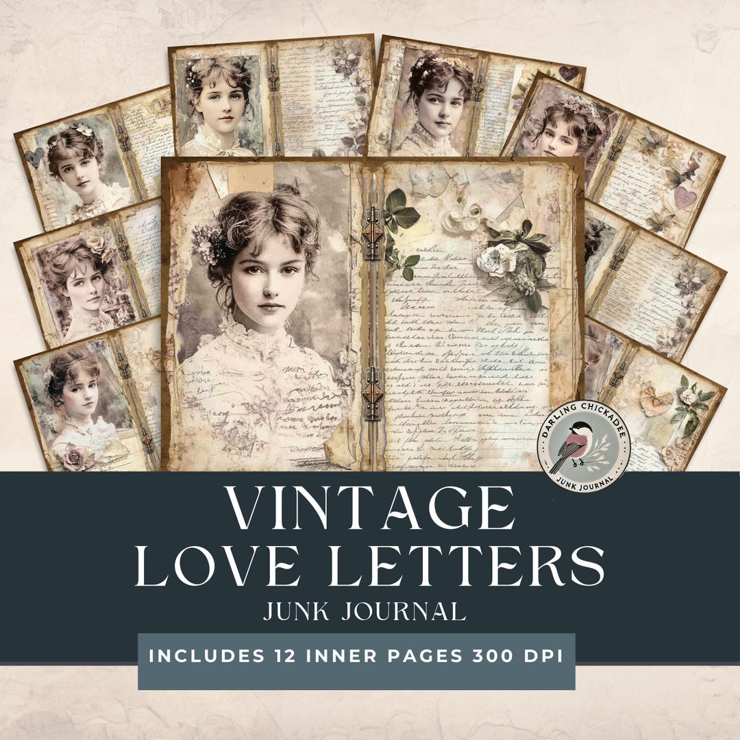 Vintage Love Letters Junk Journal Kit | Romantic Ephemera & Aged Papers ...