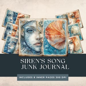 Siren Junk Journal Seiten | Meerjungfrau Printable Junk Journal | Sea Creatures |Journaling Papers | Unterwasserwelt | Ocean Magical Princess Kit