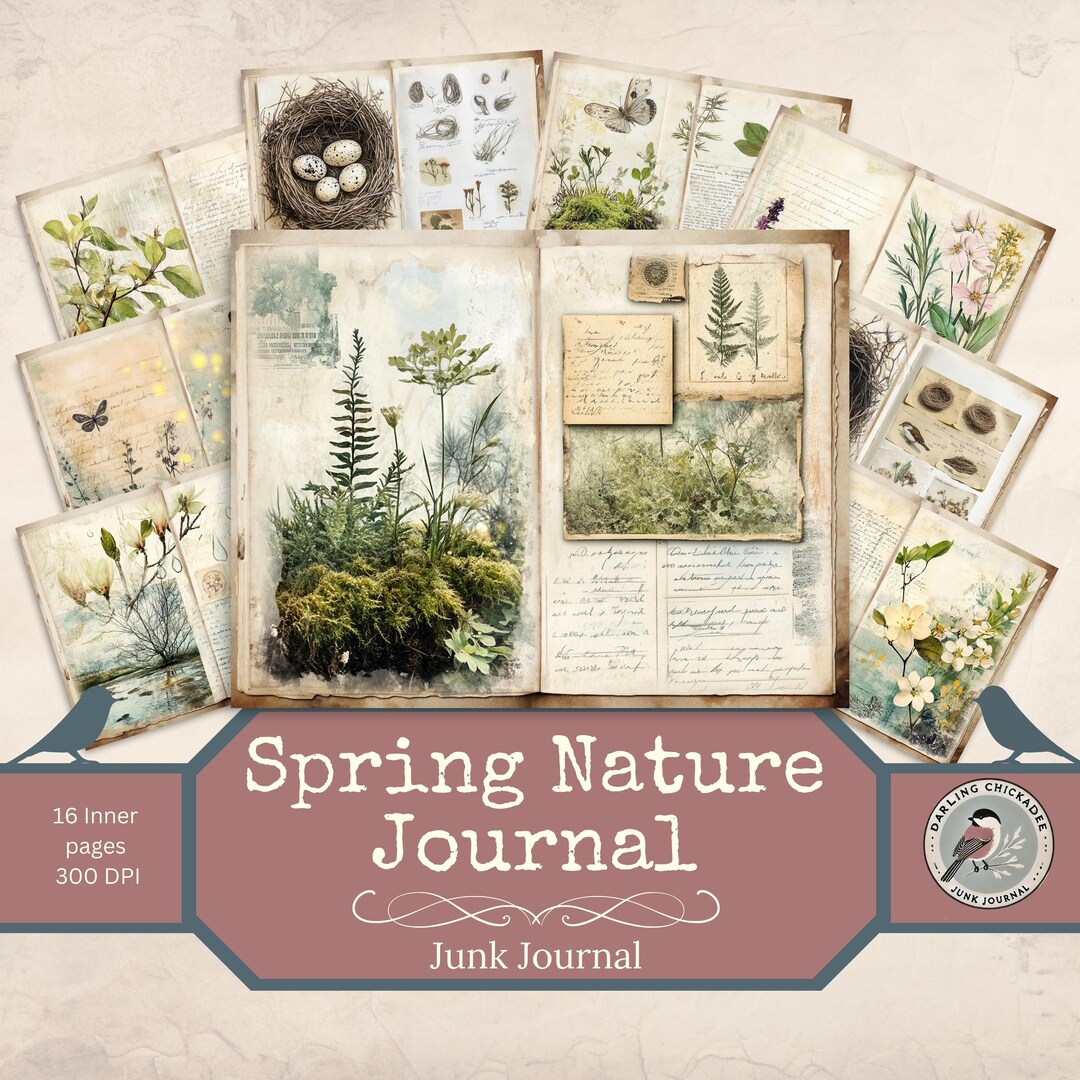 No Spring Journal Spring Nature Journal Kit | Printable Junk Journal for Spring ...