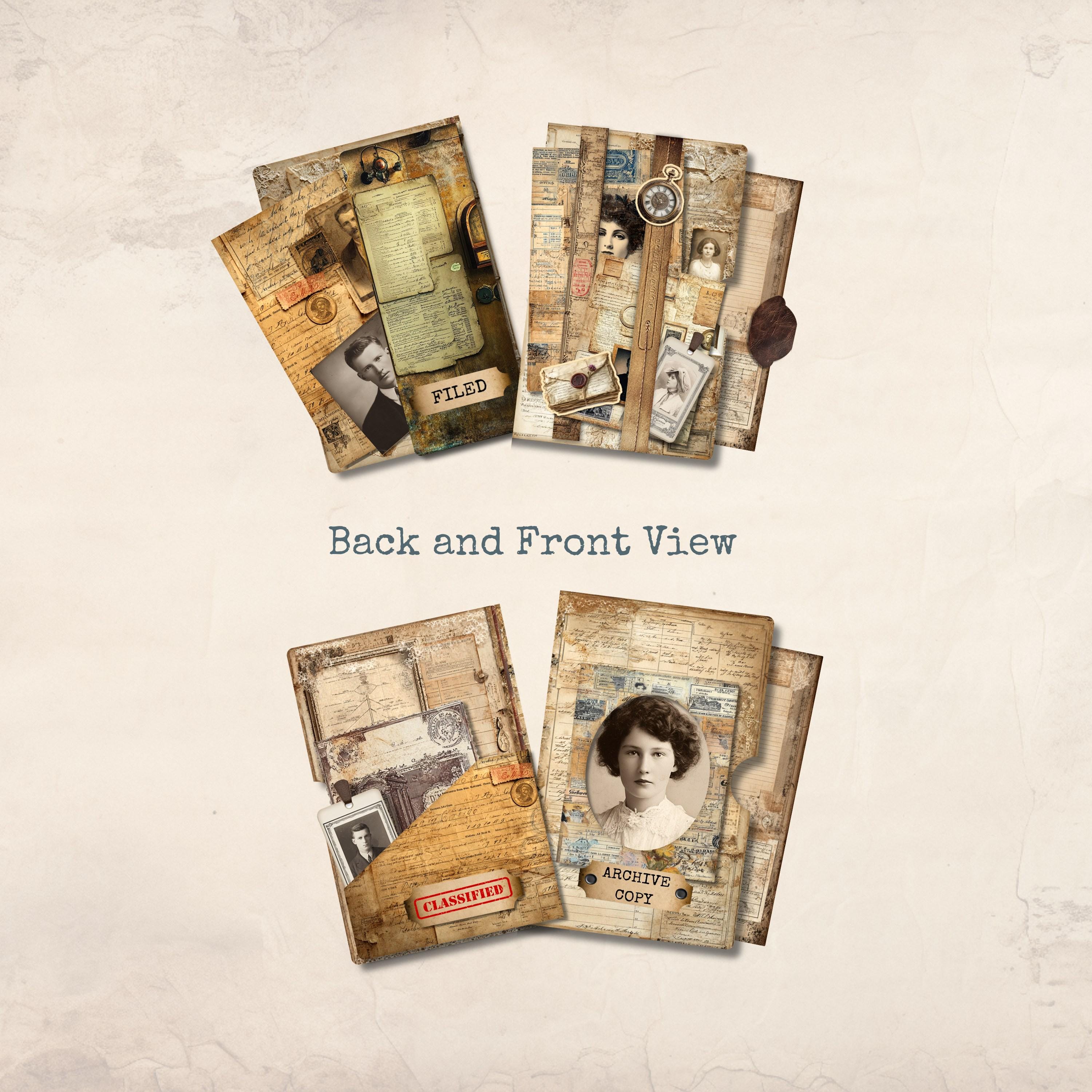 Forgotten Family Archive Folders Kit, Vintage Junk Journal Printable ...