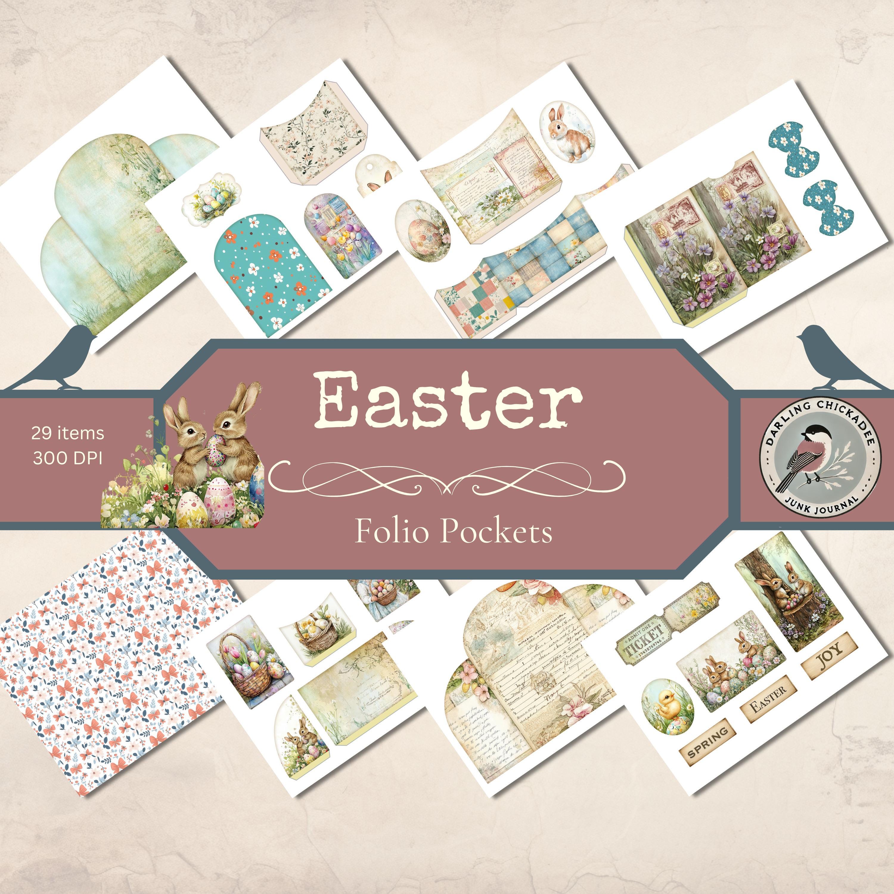 Easter Junk Journal Folio Kit | Printable Easter Pockets & Tags ...