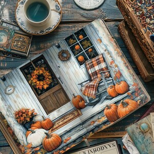 Nostalgic Fall Porches Junk Journal Kit | Cozy Autumn Scrapbooking ...