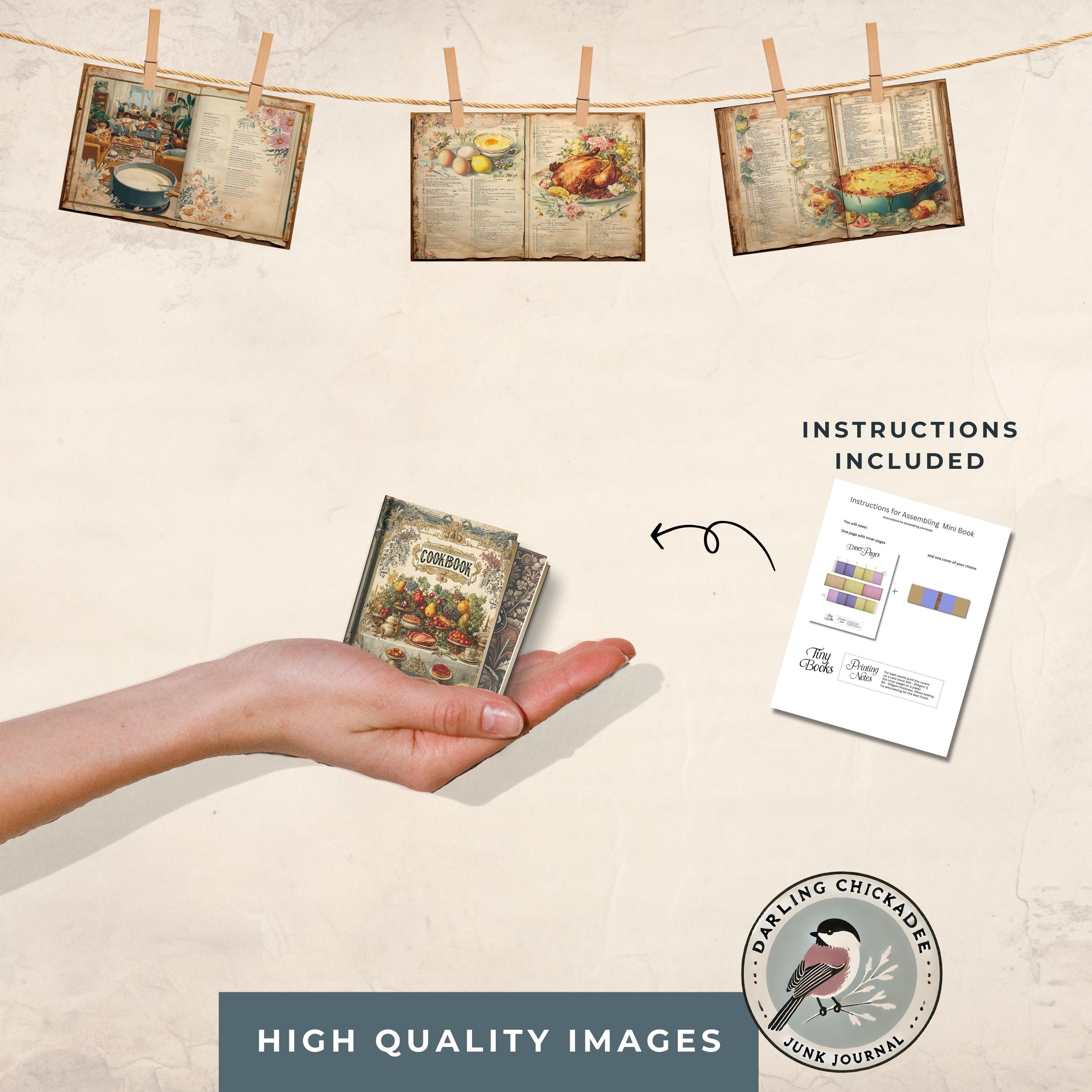 Vintage Cooking 4 Mini Books | Retro Printable Recipe Mini Book Set for ...