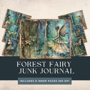 Fantasy Fairy Collage Printable | Deep Forest Collage Sheet | Fantasy Digital Journal Pages | Magical Scrapbook Pages