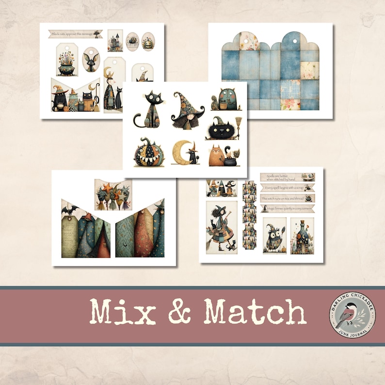 Witches in Stitches – Printable Loaded Tag Kit | Halloween Junk Journal ...
