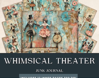 Whimsical Theater Junk Journal | Printable French Theater Pages | Theater Scrapbook Pages | Vintage Theater Craft Kit | Vintage Costumes
