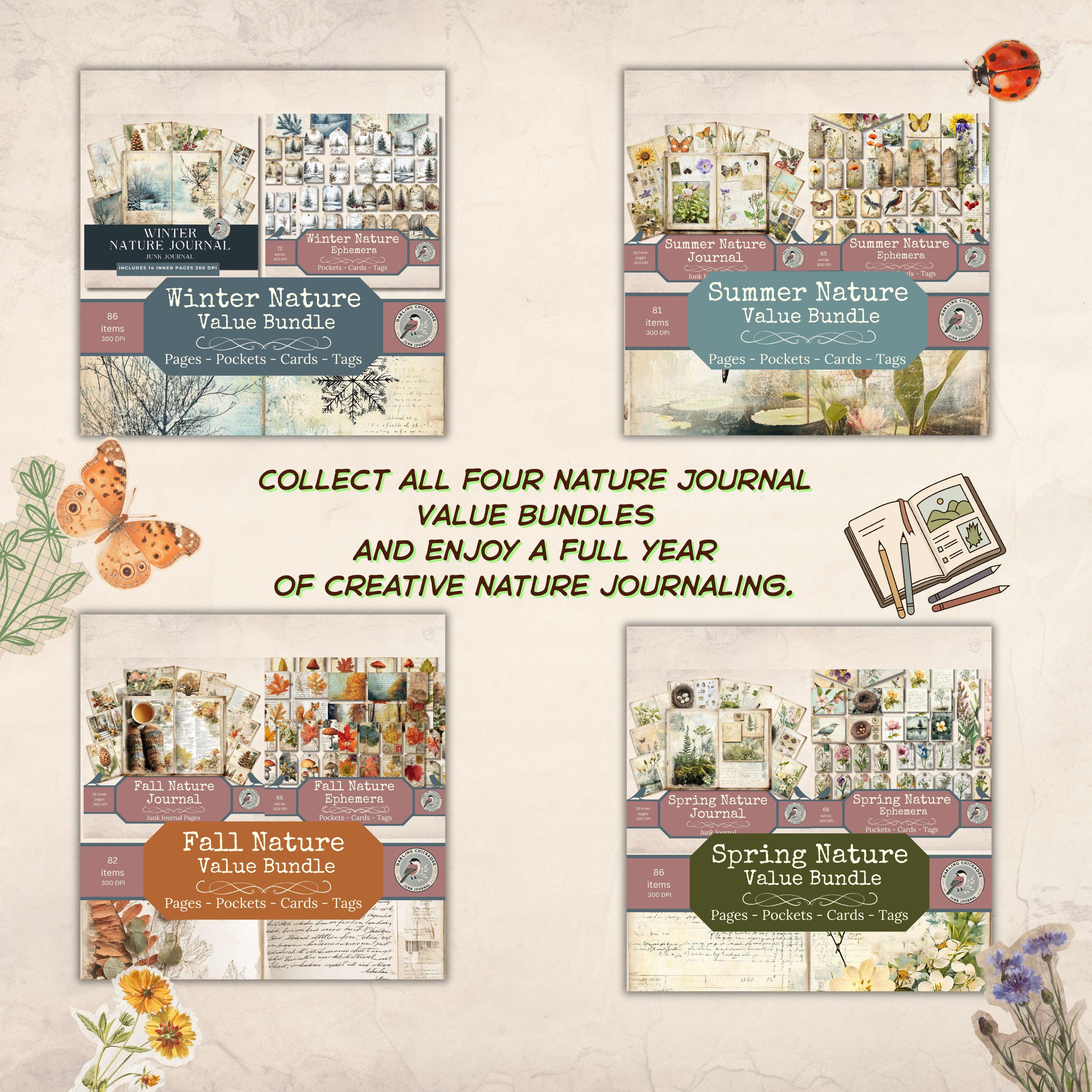 Spring Nature Value Bundle | Botanical Junk Journal Kit | Pages Pockets ...