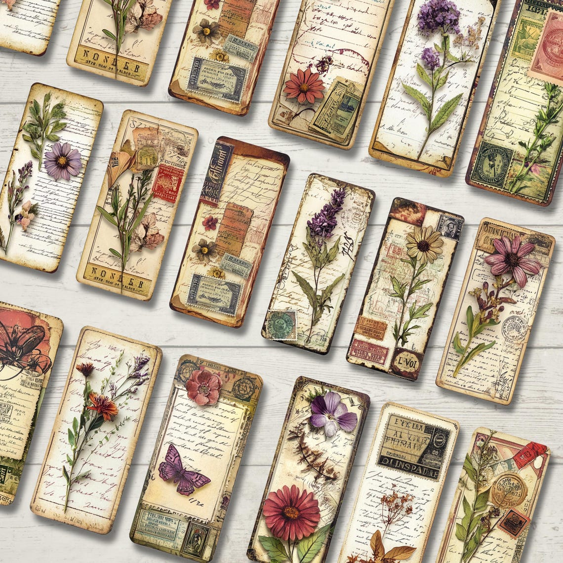 Vintage Botanical Ephemera Kit | Printable Junk Journal Extras ...